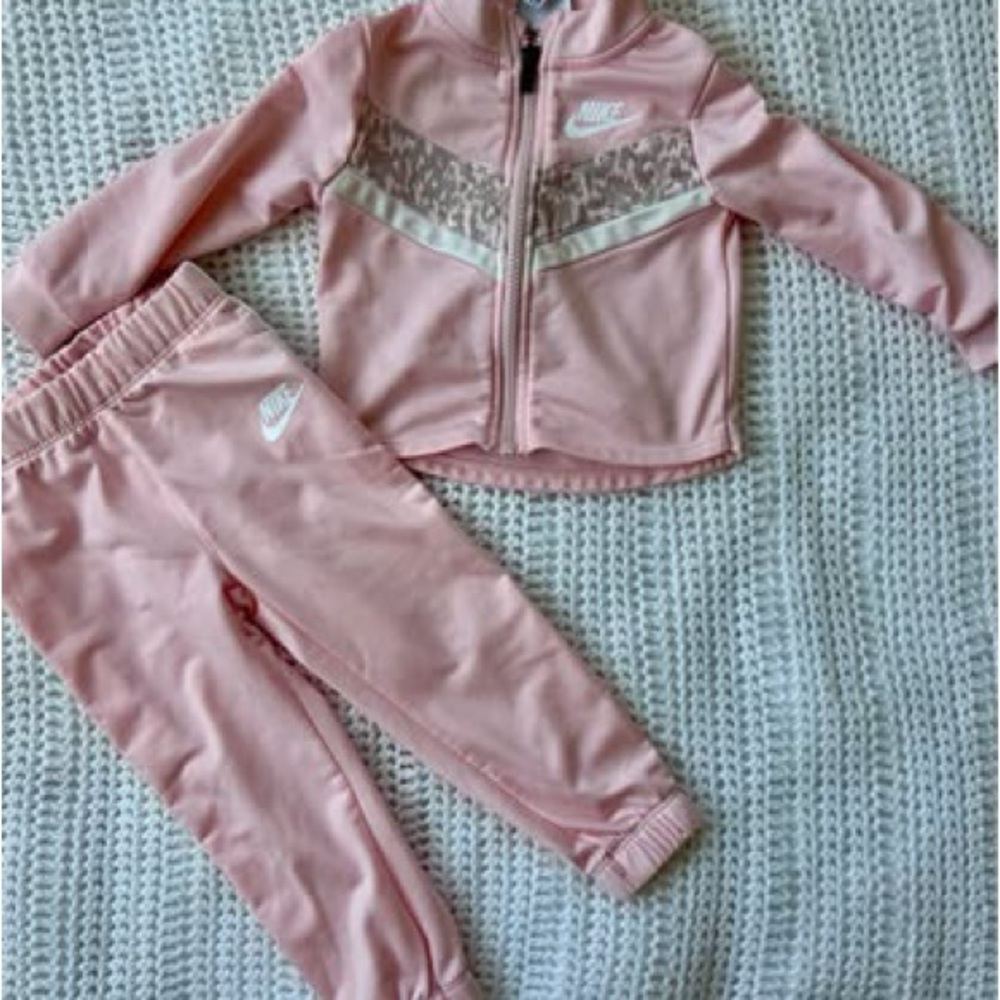 Nike Baby Girl Light Pink and Gray Tracksuit 24M